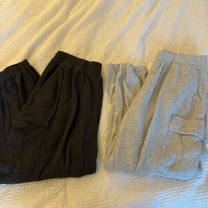 Aerie Dark Gray and Gray Waffle Joggers